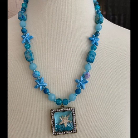 Blue Starfish Necklace - Picture 1 of 4